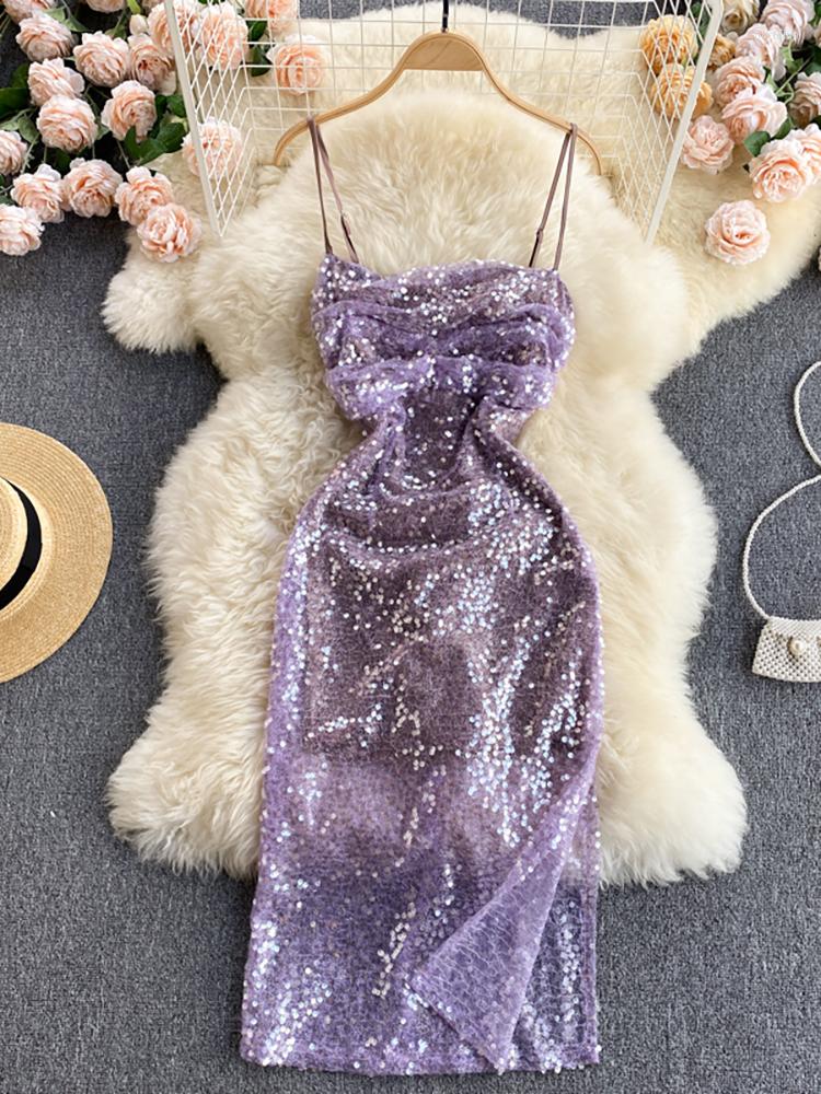 Casual Dresses Beach Summer Women Sexy Bodycon Dress Spaghetti Strap Purple Sequins Party Vestidos Female Sleeveless Robe High Waist Night
Casual Dresses Beach Summer Women Sexy Bodycon Dress Spaghetti Strap Purple Sequins Party Vestidos Female Sleeveless Robe High Waist Night