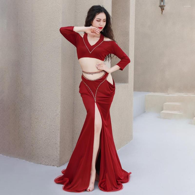 Stage Wear Belly Dance Costume Competition Set Lady Dancing Professional Performance Top & Skirt Rhinestone Dress, Red
Stage Wear Belly Dance Costume Competition Set Lady Dancing Professional Performance Top & Skirt Rhinestone Dress, Red