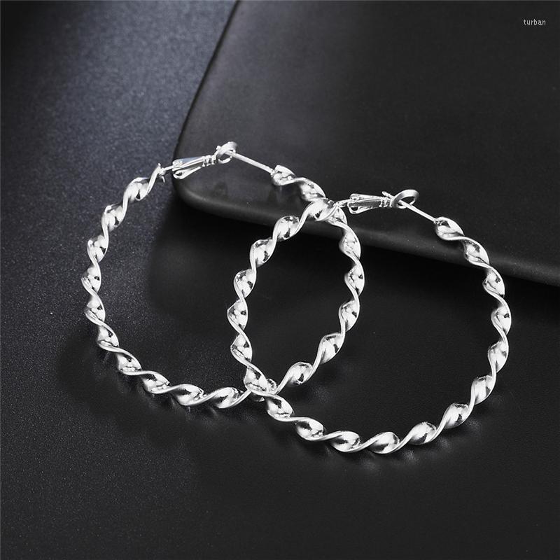 Hoop Earrings 45mm Twisted For Women S925 Sterling Silver Jewelry Accesories Big Round Circle Earcuff Brincos Femme Oorbellen
Hoop Earrings 45mm Twisted For Women S925 Sterling Silver Jewelry Accesories Big Round Circle Earcuff Brincos Femme Oorbellen