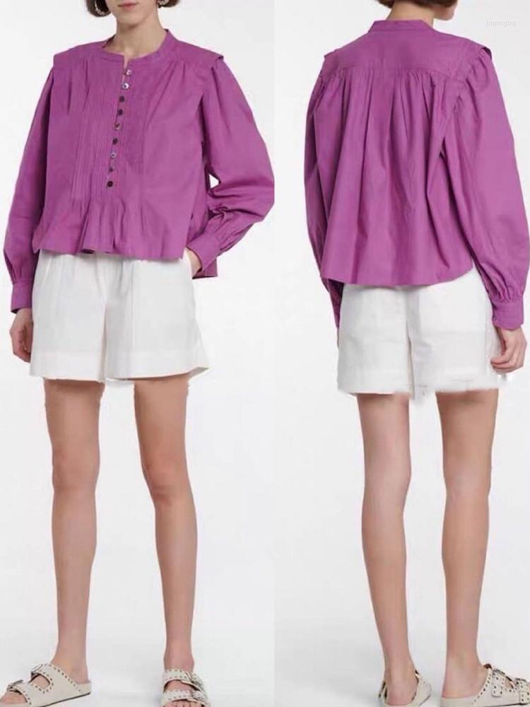 Women' Blouses Women Shirt Casual Commuter Design Retro Purple Long Sleeve Buttoned Ruffled
Women' Blouses Women Shirt Casual Commuter Design Retro Purple Long Sleeve Buttoned Ruffled