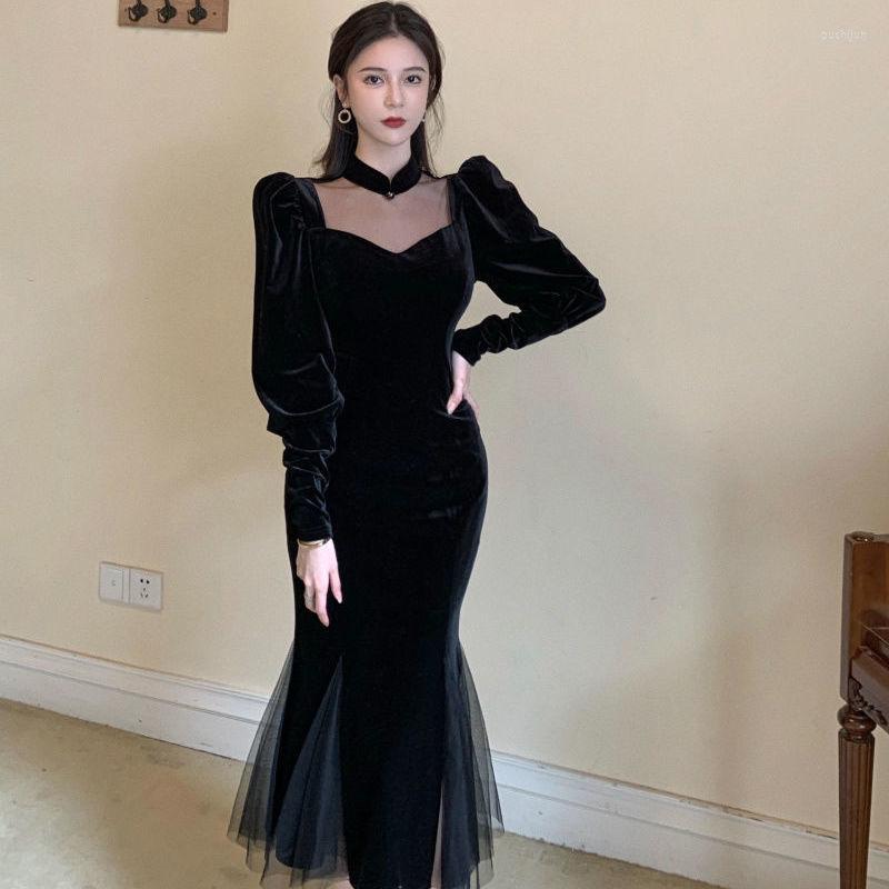 Casual Dresses Gothic Vintage Black Dress Women Autumn Long Sleeve Slim Evening Party Female French One Piece Korean Winter
Casual Dresses Gothic Vintage Black Dress Women Autumn Long Sleeve Slim Evening Party Female French One Piece Korean Winter