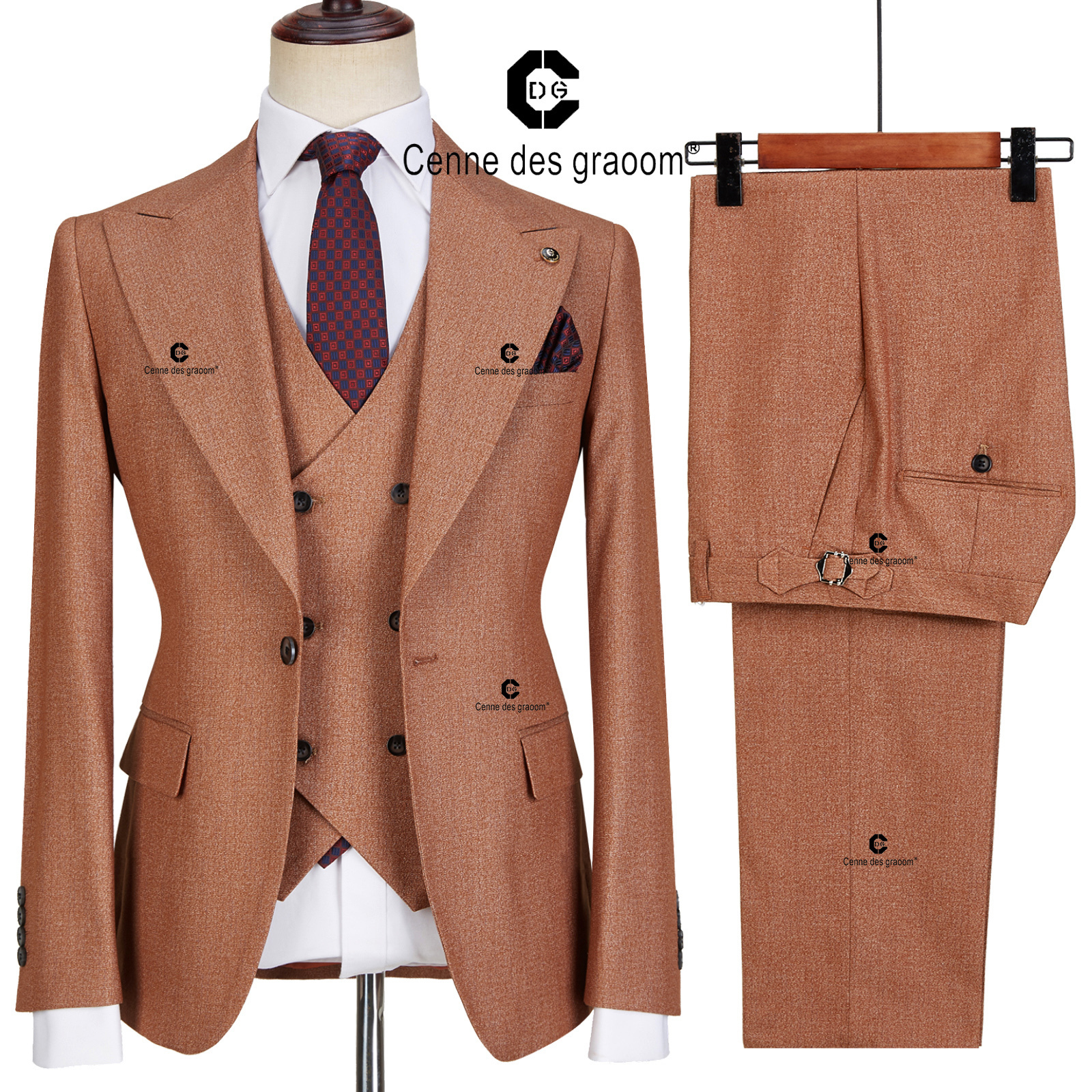 Men's Suits Blazers Cenne Des Graoom Collection Brown Suits For Men Tailor-Made Wedding Groom 3 Pieces Single Button Blazers Vest Pants 230313, Orange
Men's Suits Blazers Cenne Des Graoom Collection Brown Suits For Men Tailor-Made Wedding Groom 3 Pieces Single Button Blazers Vest Pants 230313, Orange
