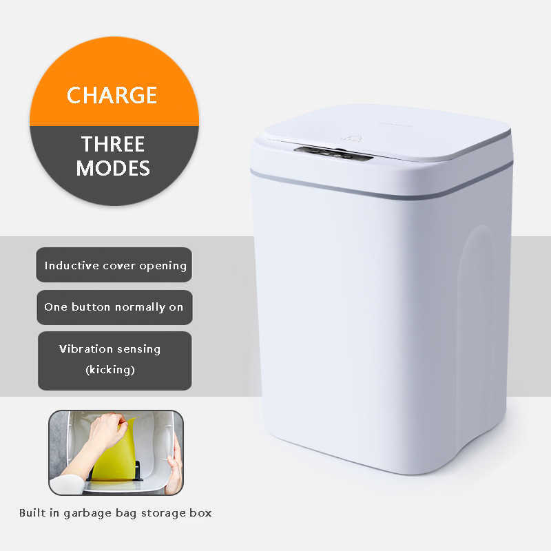 New 12/14/16L Intelligent Trash Can Automatic Sensor Dustbin Sensor Electric Waste Bin Home Rubbish Can For Kitchen Bathroom Garbage