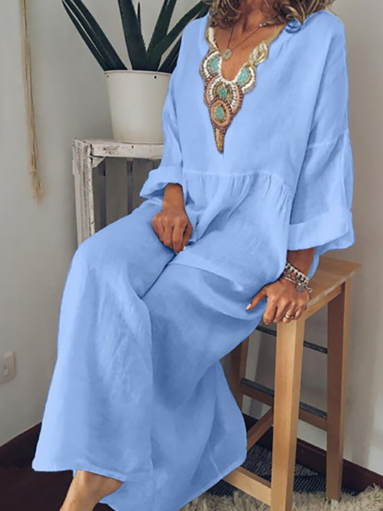 Casual Dresses Cotton Linen Maxi Dress Women Embroidery V Neck Long Sleeve Printed Dress Casual Summer Spring Loose Beach Long Sundresss 230313, Black
Casual Dresses Cotton Linen Maxi Dress Women Embroidery V Neck Long Sleeve Printed Dress Casual Summer Spring Loose Beach Long Sundresss 230313, Black