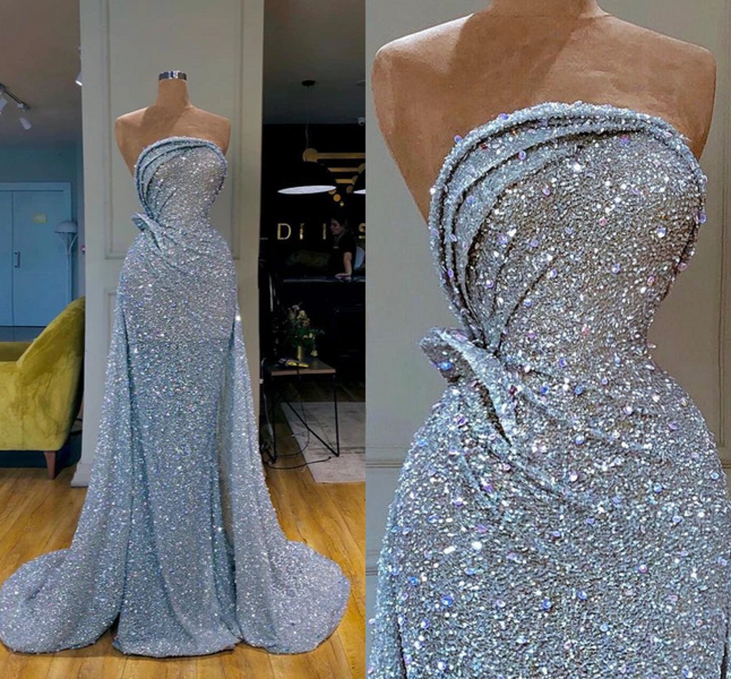 Light Blue Sequined Prom Dresses Shiny Blingbling Sequins Beads Mermaid Backless Evening Gowns With Pleats For Women Formal Celebrity Arabic Dress BC15402, Royal blue
Light Blue Sequined Prom Dresses Shiny Blingbling Sequins Beads Mermaid Backless Evening Gowns With Pleats For Women Formal Celebrity Arabic Dress BC15402, Royal blue