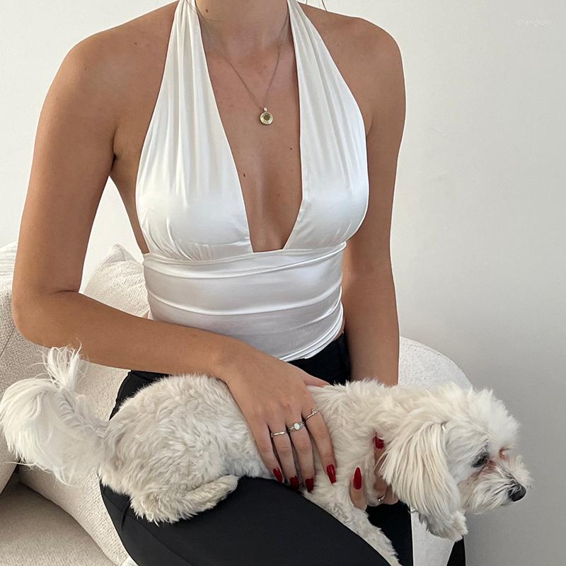 Women' Tanks Summer White Chest Wrap Crop Tops Y2K Backless Tie Up Halter Sexy Deep V Neck Sleeveless Tank Club Party Vest Clothes
Women' Tanks Summer White Chest Wrap Crop Tops Y2K Backless Tie Up Halter Sexy Deep V Neck Sleeveless Tank Club Party Vest Clothes