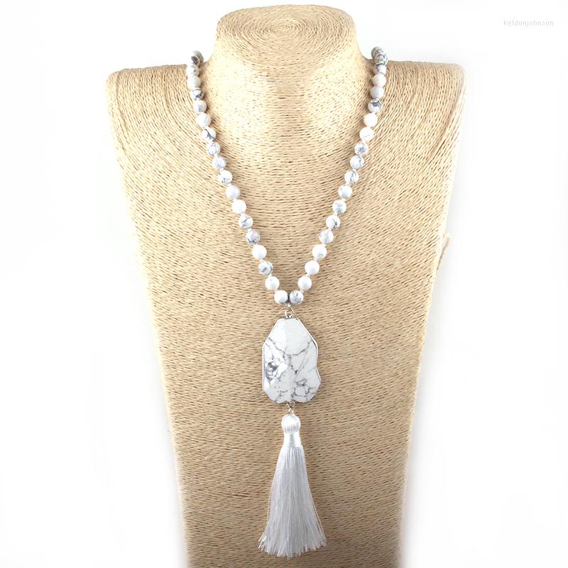 Pendant Necklaces MOODPC Fashion Bohemian Jewelry Gray/White Stone Knotted Tassel For Women Ethnic Necklace
Pendant Necklaces MOODPC Fashion Bohemian Jewelry Gray/White Stone Knotted Tassel For Women Ethnic Necklace