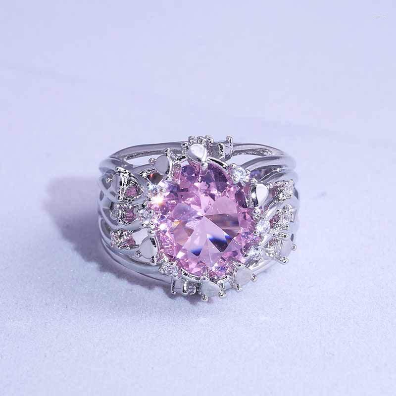 Cluster Rings Pink Crystal Diamond Punk Style Spice Girls Zircon Inlaid Wedding Ring Sets Party Bride Engagement Jewelry Gift
Cluster Rings Pink Crystal Diamond Punk Style Spice Girls Zircon Inlaid Wedding Ring Sets Party Bride Engagement Jewelry Gift