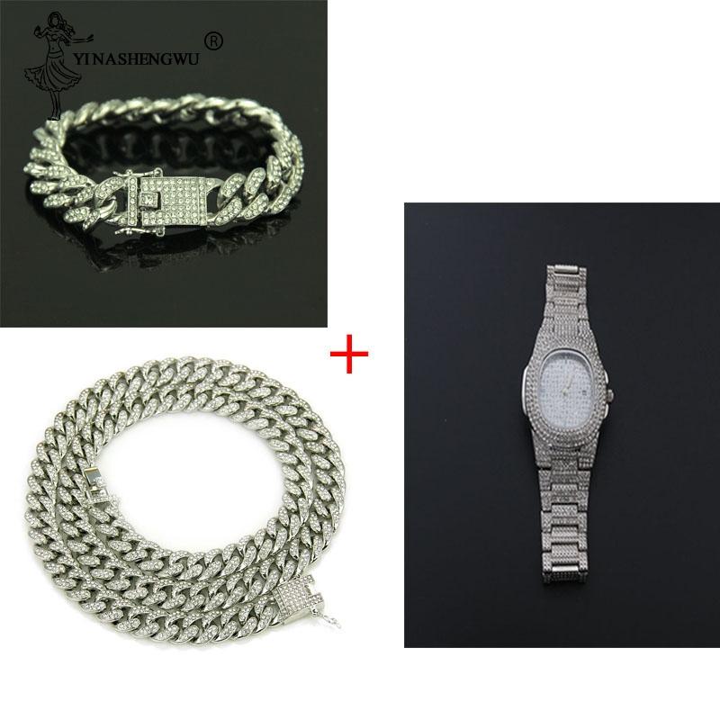 Pendant Necklaces Luxury Men Gold Color Stainless Steel Watch Waterproof Hip Hop Bracelet Crystal Miami Out Cuban Chain Braclete Jewelry
Pendant Necklaces Luxury Men Gold Color Stainless Steel Watch Waterproof Hip Hop Bracelet Crystal Miami Out Cuban Chain Braclete Jewelry