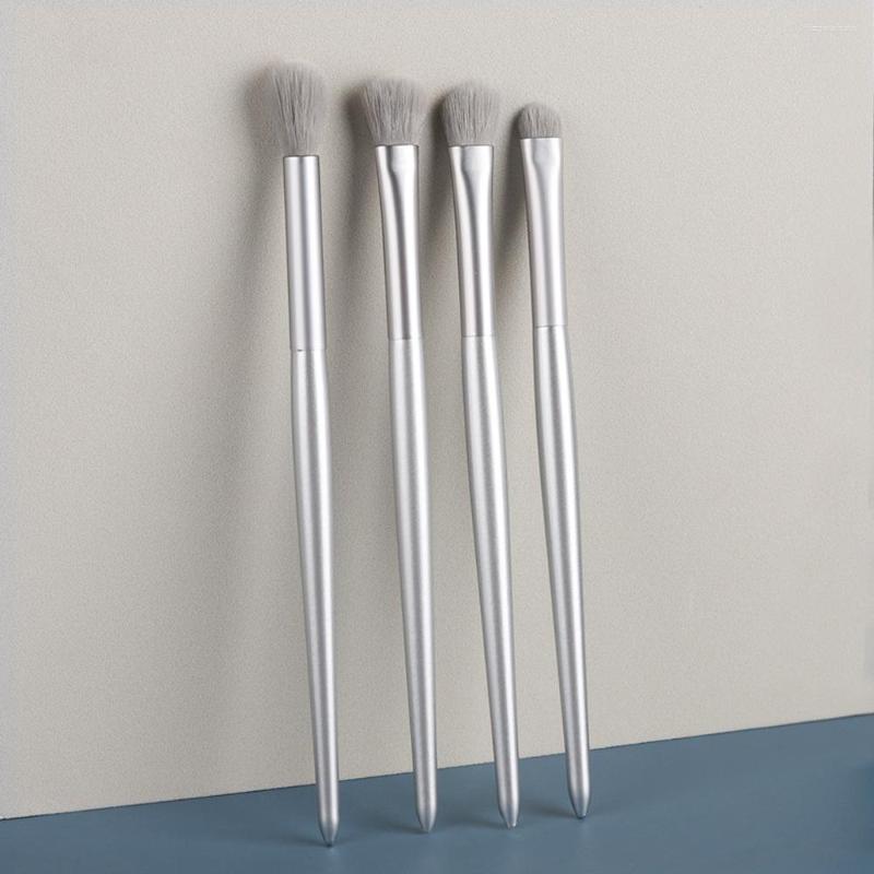 Makeup Brushes Eye Brush 4 Silver Detail Long Wooden Handle Smudge Shadow Nose Highlight
Makeup Brushes Eye Brush 4 Silver Detail Long Wooden Handle Smudge Shadow Nose Highlight