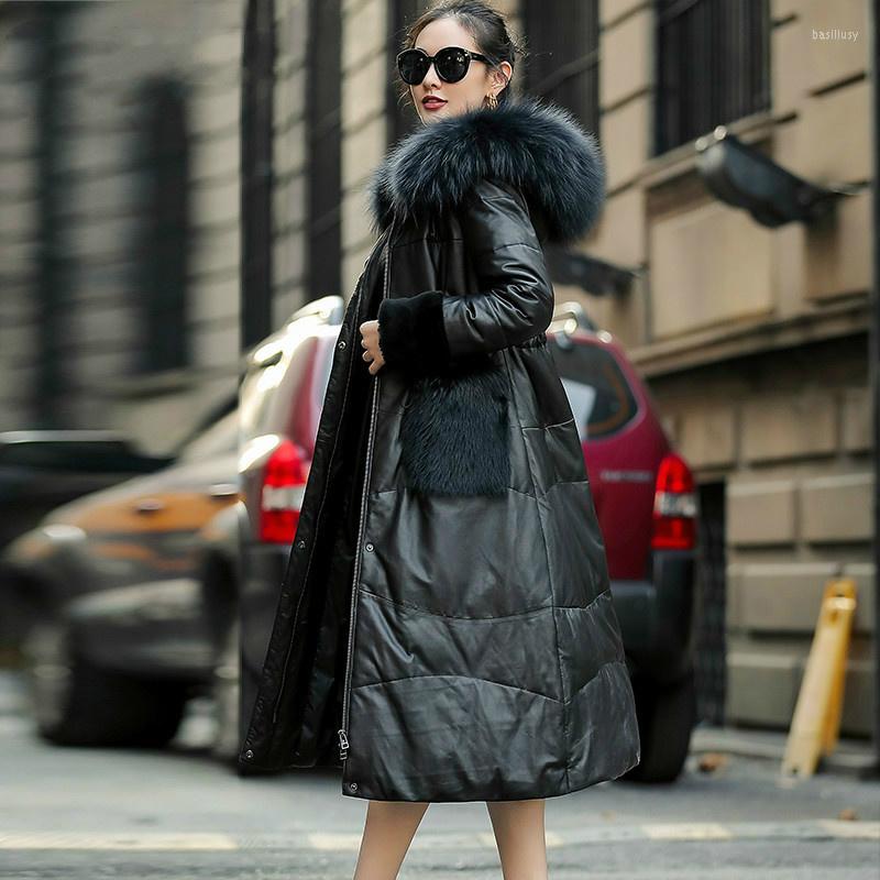 Women' Leather Jacket Genuine Women Real Raccoon Dog Fur Collar Hooded Women' Winter Down Korean Sheepskin Coat -23, Black
Women' Leather Jacket Genuine Women Real Raccoon Dog Fur Collar Hooded Women' Winter Down Korean Sheepskin Coat -23, Black