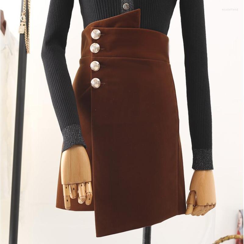 Skirts Autumn And Winter High Waist Slim Asymmetrical Vintage A-line Gold Velvet Package Hip Mini Skirt, Khaki
Skirts Autumn And Winter High Waist Slim Asymmetrical Vintage A-line Gold Velvet Package Hip Mini Skirt, Khaki