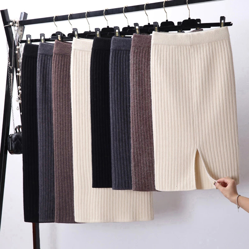 Skirts Autumn Winter Knit Pencil Skirt Women High Waist Elastic Skirts Womens Sexy Knited Split Midi Skirt For Women Autumn 230313, Light grey - 50cm
Skirts Autumn Winter Knit Pencil Skirt Women High Waist Elastic Skirts Womens Sexy Knited Split Midi Skirt For Women Autumn 230313, Light grey - 50cm