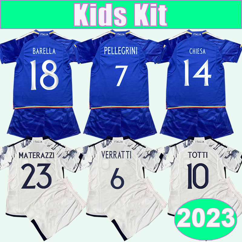 2023 Italy VERRATTI Kids Kit Soccer Jerseys National Team PINAMONTI TOTTI RASPADORI CHIESA BARELLA BONUCCI Home Away Child Suit Football Shirts, Tz13033 2023 home no socks
2023 Italy VERRATTI Kids Kit Soccer Jerseys National Team PINAMONTI TOTTI RASPADORI CHIESA BARELLA BONUCCI Home Away Child Suit Football Shirts, Tz13033 2023 home no socks