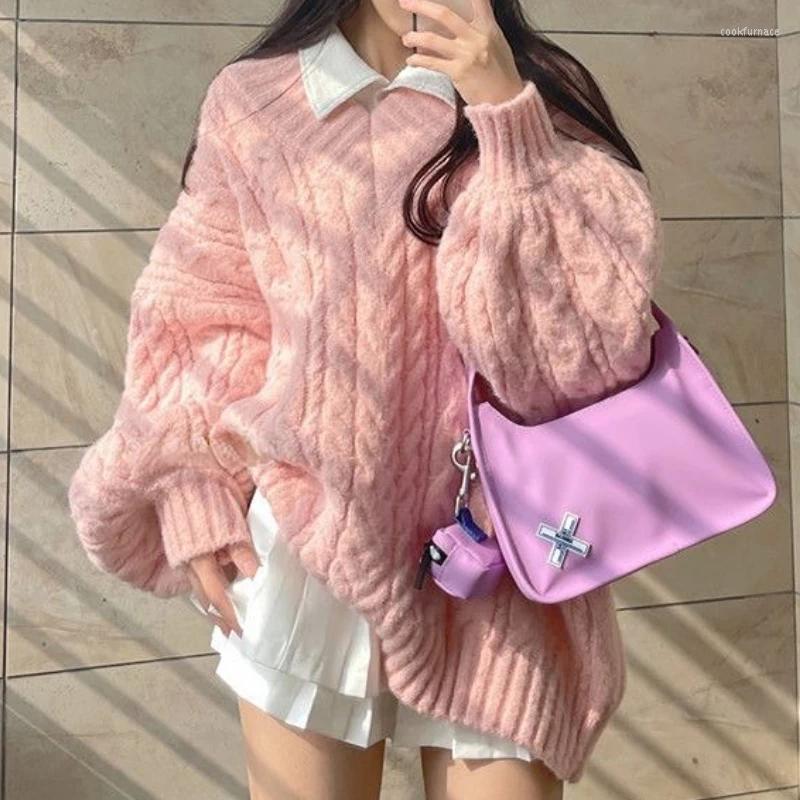Women's Sweaters V-neck Women's Sweater Vintage Casual Loose Solid Knit Preppy Cute Tops Autumn Winter Korean Fashion Pullover, Pink
Women's Sweaters V-neck Women's Sweater Vintage Casual Loose Solid Knit Preppy Cute Tops Autumn Winter Korean Fashion Pullover, Pink