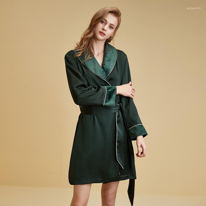 Women's Sleepwear Solid Color Robe Women Nightgown Sleep Dress Golden Velvet Lapel Home Thickening Long Sleeves Kimono Cardigan Bathrobe, Blackish green
Women's Sleepwear Solid Color Robe Women Nightgown Sleep Dress Golden Velvet Lapel Home Thickening Long Sleeves Kimono Cardigan Bathrobe, Blackish green