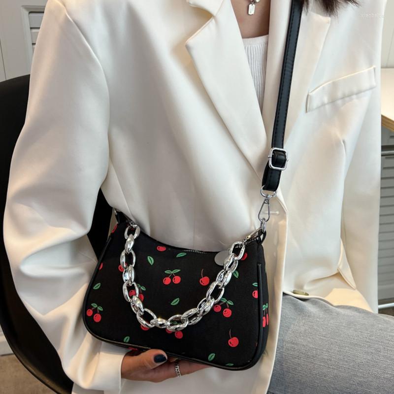 Evening Bags Cherry Print Messenger For Women Soft Leather Crossbody Bag Trend Thick Chain Handbag Female Brand Design Shoulder, Black
Evening Bags Cherry Print Messenger For Women Soft Leather Crossbody Bag Trend Thick Chain Handbag Female Brand Design Shoulder, Black