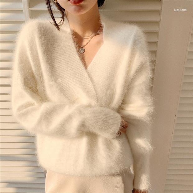 Women's Sweaters JSXDHK High Senior Luxury Mink Cashmere Women V Neck Pullovers Elegant Winter Mohair Knitted Thick Soft White Loose, Gray
Women's Sweaters JSXDHK High Senior Luxury Mink Cashmere Women V Neck Pullovers Elegant Winter Mohair Knitted Thick Soft White Loose, Gray
