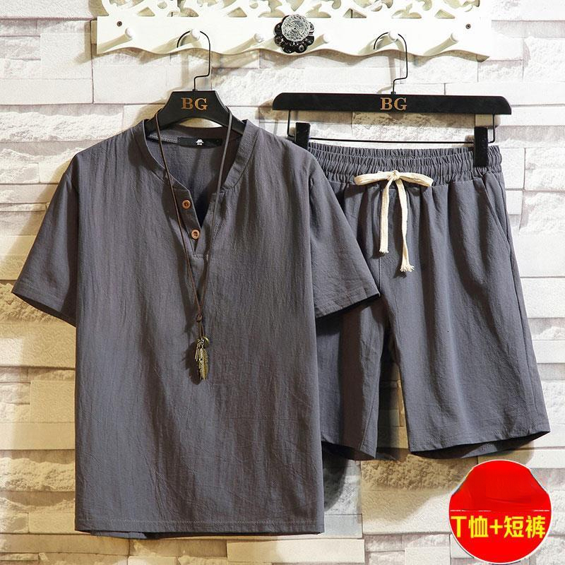 Men's T-Shirts Summer Linen Cotton T-shirt Men's Set Chinese Style Short Sleeve Sportswear Pants 2 Piece Sets Men Tracksuit Solid Suit 230313, Gray-blue
Men's T-Shirts Summer Linen Cotton T-shirt Men's Set Chinese Style Short Sleeve Sportswear Pants 2 Piece Sets Men Tracksuit Solid Suit 230313, Gray-blue