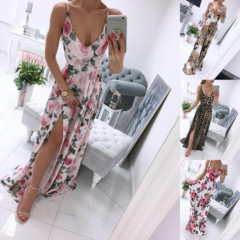 Casual Dresses Ladies Chic Bohemian Sling Dress Spaghetti Straps Floral Print Deep V Neck Slit Hem Full-length For Women 2023, Red
Casual Dresses Ladies Chic Bohemian Sling Dress Spaghetti Straps Floral Print Deep V Neck Slit Hem Full-length For Women 2023, Red