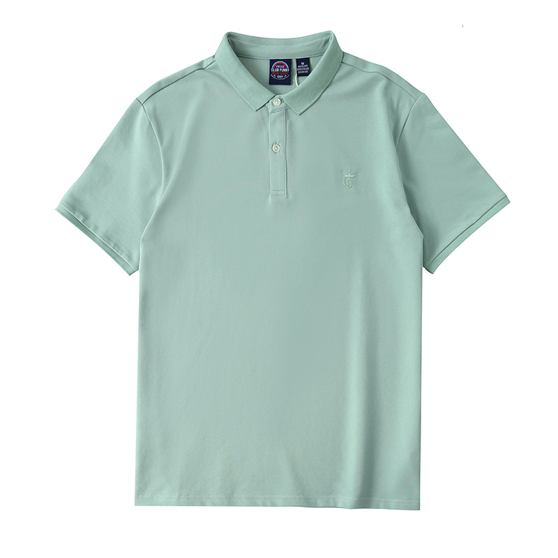 Men's T-Shirts Summer American Retro Solid POLO Shirt Men's Fashion Short-sleeved Lapel Embroidery T-shirt Pure Cotton Simple Business Tops 