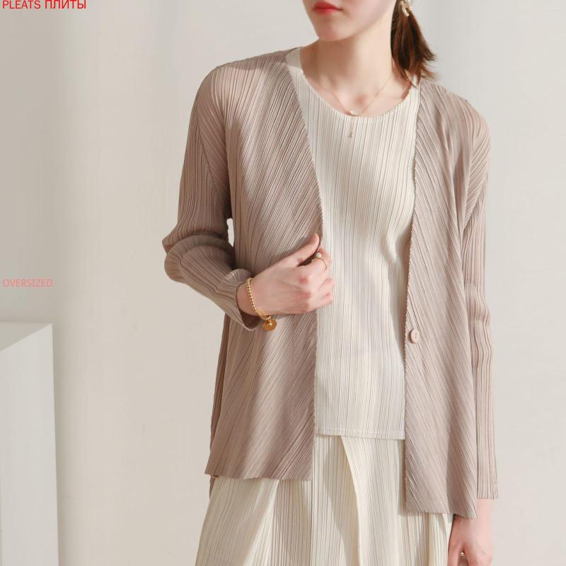 Women's Jackets Spring Miyake Pleats Sweet Casual All-match Slim Pure Color Jacket Top, Beige
Women's Jackets Spring Miyake Pleats Sweet Casual All-match Slim Pure Color Jacket Top, Beige