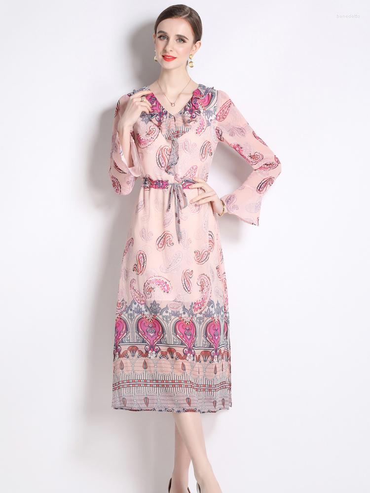 Casual Dresses Runway Fashion Spring Print Midi Chiffon For Women 2023 Designer Long Sleeve Bohemian Holiday Vestidos Pink, Mixed color
Casual Dresses Runway Fashion Spring Print Midi Chiffon For Women 2023 Designer Long Sleeve Bohemian Holiday Vestidos Pink, Mixed color