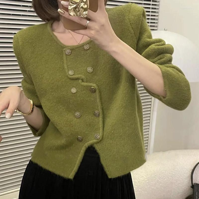 Women's Knits Chic Slim Short Fashion Korea Version Women Sweater Double-breasted Small Fragrance Female Cardigans Jacket Tops, Khaki
Women's Knits Chic Slim Short Fashion Korea Version Women Sweater Double-breasted Small Fragrance Female Cardigans Jacket Tops, Khaki