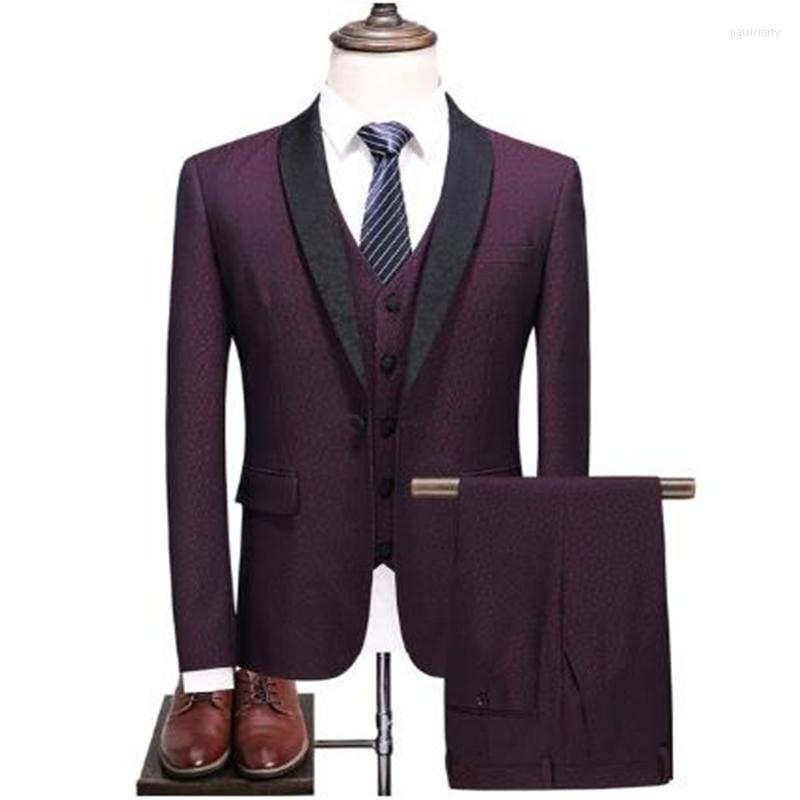 Men's Suits 2023 Arrival Shawl Collar Men's Burgundy Custom Made One Button Casual Blazer 3 Pieces Slim Fit (Jacket Vest Pants), Picture shown
Men's Suits 2023 Arrival Shawl Collar Men's Burgundy Custom Made One Button Casual Blazer 3 Pieces Slim Fit (Jacket Vest Pants), Picture shown