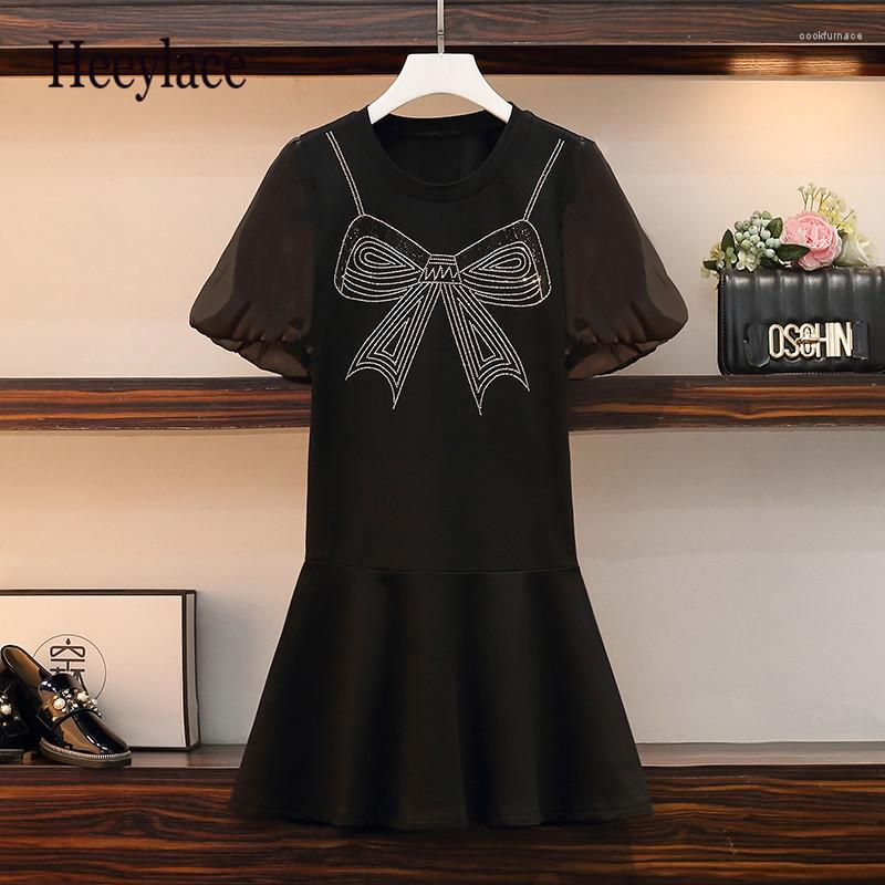 Party Dresses Women Bow Diamond Black Summer Puff Sleeve Loose Casual Ruffles Patchwork Gothic Dress Female Vestidos 2023
Party Dresses Women Bow Diamond Black Summer Puff Sleeve Loose Casual Ruffles Patchwork Gothic Dress Female Vestidos 2023