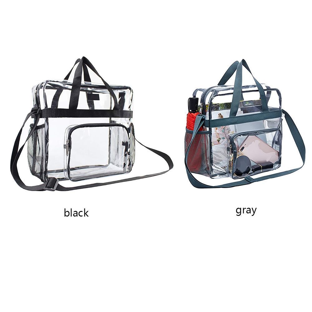School Bags PVC Clear Purse Large Capacity Stadium Approved Crossbody for Concerts Sports Festivals 230313