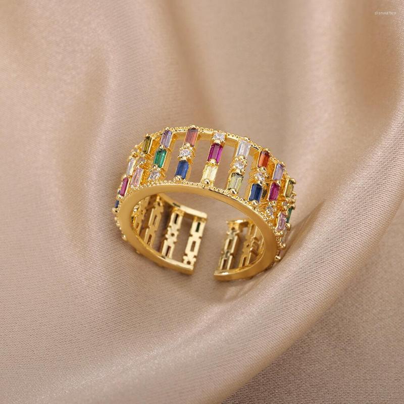 Wedding Rings Zircon Hollow Open For Women Gold Color Stainless Steel Engagement Ring Female Finger Jewelry Birthday Gift
Wedding Rings Zircon Hollow Open For Women Gold Color Stainless Steel Engagement Ring Female Finger Jewelry Birthday Gift