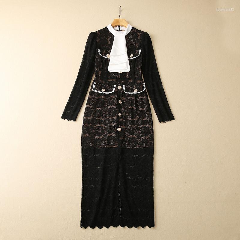 Casual Dresses European And American Women' Clothes 2023 Spring Bow Tie Long Sleeve Lace Exquisite Buttons Fashion Dress XXL, Black
Casual Dresses European And American Women' Clothes 2023 Spring Bow Tie Long Sleeve Lace Exquisite Buttons Fashion Dress XXL, Black