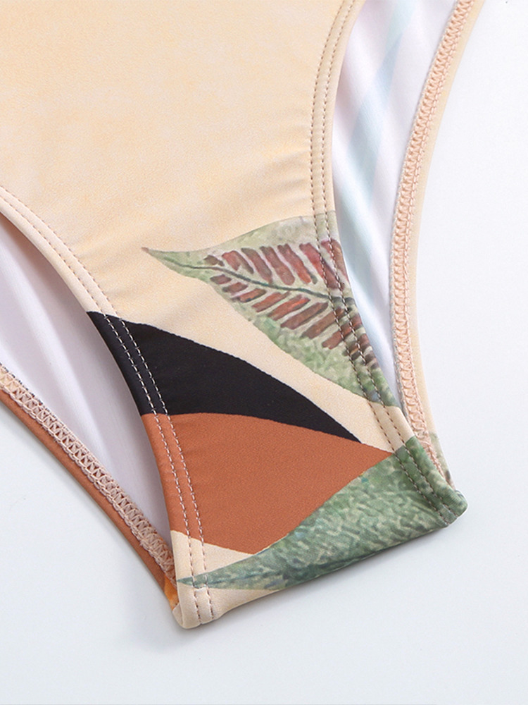 Women's Swimwear Vintage Women Ra Print Bikini Sets Swimsuit Skirt Sexy Asymmetrical Female Cover Up Beach Bathing Suits 230313