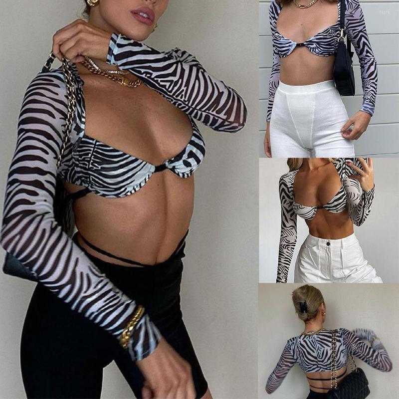 Women' T Shirts Women Sexy Transparent Mesh Zebra Stripped Gothic Y2K Crop Top Ee Through Lange Mouwen Bandage Backless Bra T-shirts, Black
Women' T Shirts Women Sexy Transparent Mesh Zebra Stripped Gothic Y2K Crop Top Ee Through Lange Mouwen Bandage Backless Bra T-shirts, Black