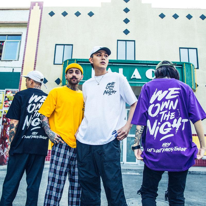 Men's T Shirts Streetwear Hip Hop Letter Printed "we Own The Night" Tshirt Men Punk Style Couple High Street Yellow Purple Oversized Shirt, Black 
Men's T Shirts Streetwear Hip Hop Letter Printed "we Own The Night" Tshirt Men Punk Style Couple High Street Yellow Purple Oversized Shirt, Black