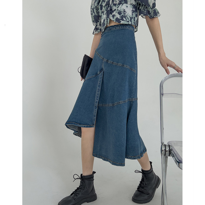 Skirts Women' Blue Denim Half Body Skirt Irregular High Waist Hip Wrap Casual Korean Fashion Baggy Vintage Long Skirt Ladies Summer 230313
Skirts Women' Blue Denim Half Body Skirt Irregular High Waist Hip Wrap Casual Korean Fashion Baggy Vintage Long Skirt Ladies Summer 230313