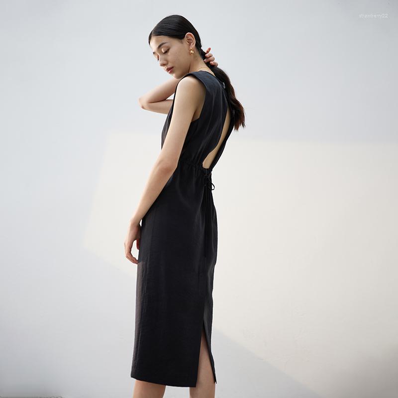 Casual Dresses Korean Style Dress Women' Summer Loose Sleeveless Vest Skirt Sexy Backless Hong Kong Mid-length T-shirt, Black
Casual Dresses Korean Style Dress Women' Summer Loose Sleeveless Vest Skirt Sexy Backless Hong Kong Mid-length T-shirt, Black