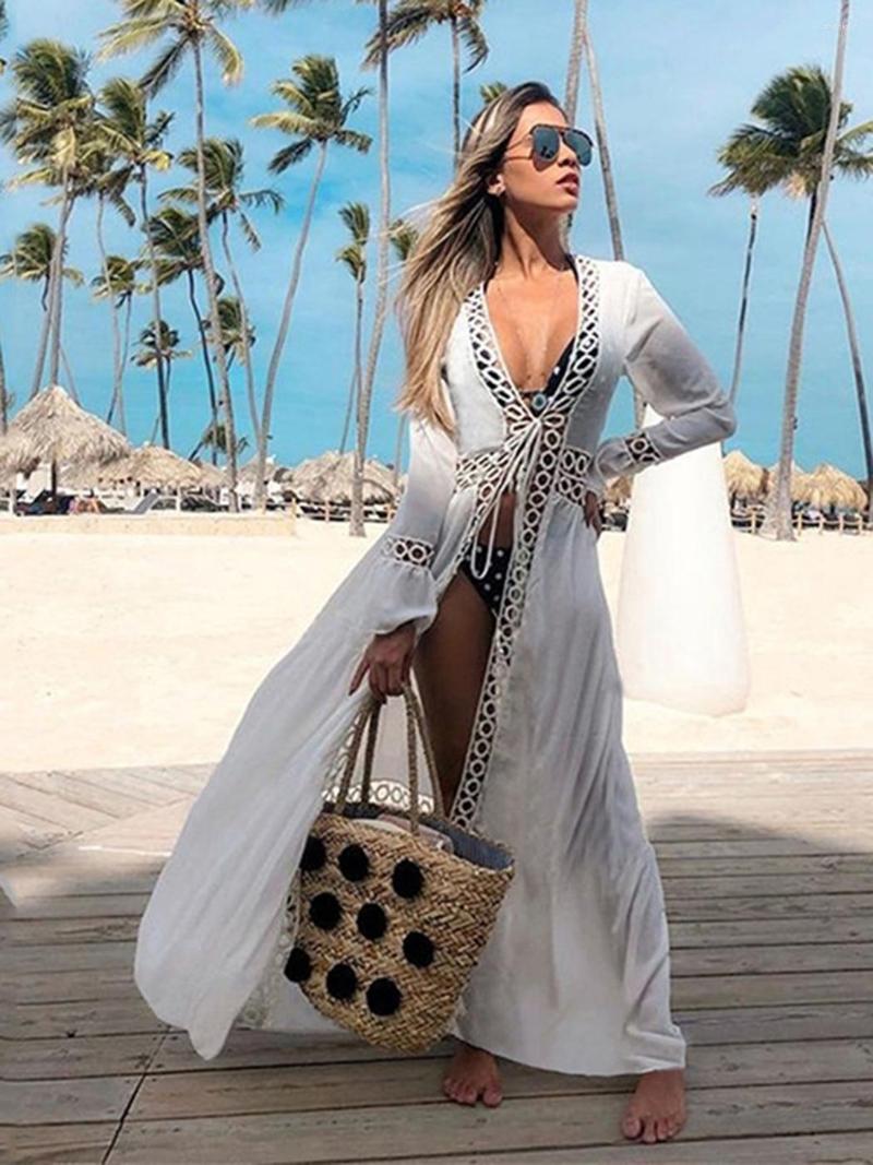 Women's Swimwear Jastie Boho Sexy Hollow Out Sunscreen Cardigan Tops Women Beach Holiday Bikini Long Sleeve Cover-ups Fashion Lace Up, White
Women's Swimwear Jastie Boho Sexy Hollow Out Sunscreen Cardigan Tops Women Beach Holiday Bikini Long Sleeve Cover-ups Fashion Lace Up, White