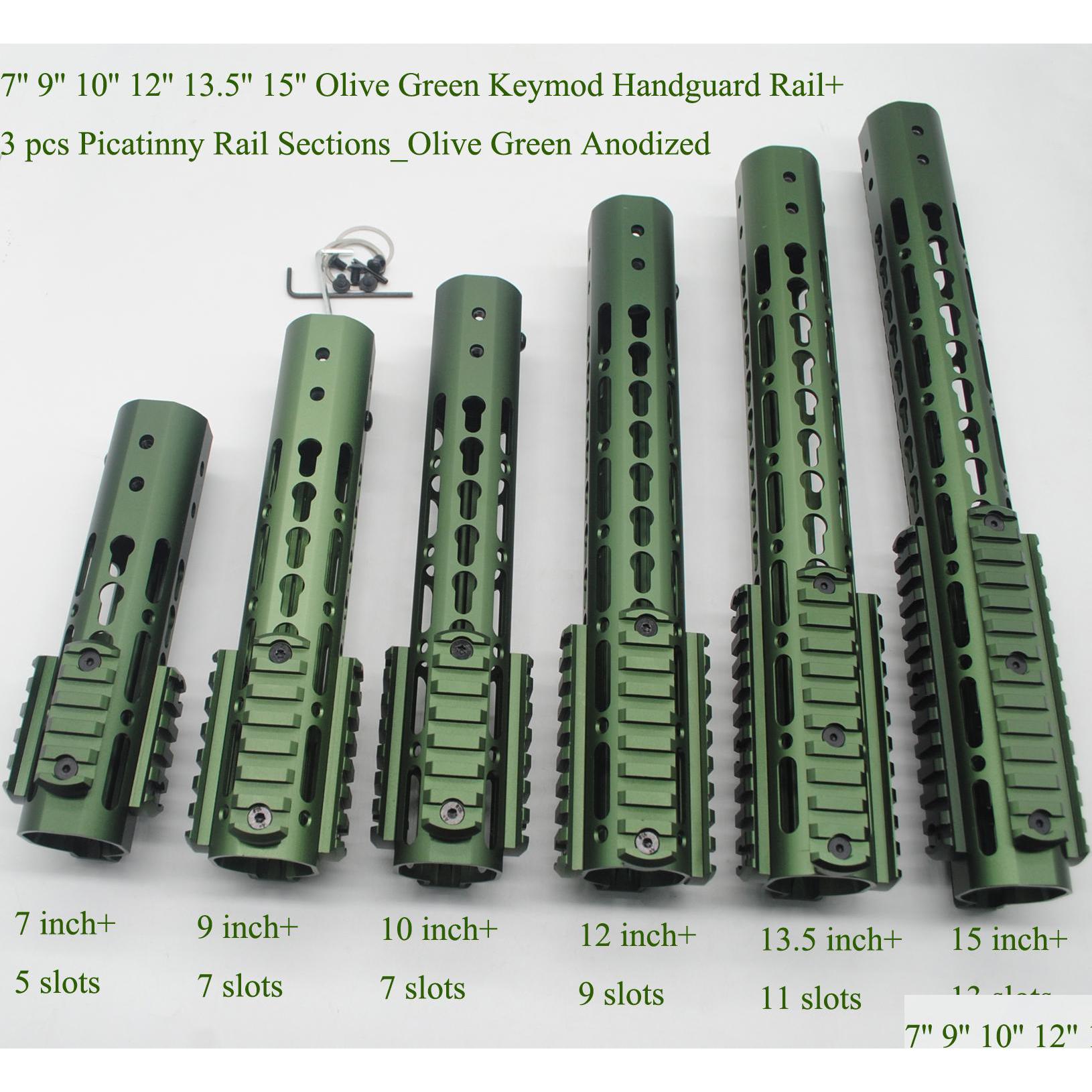 Others Tactical Accessories 7/9/10/12/13 5/15 Inch Keymod Handguard Rail With 3 X Picatinny / Weaver Sectionsolive Green Anodizedadd Dh6So, Olive green
Others Tactical Accessories 7/9/10/12/13 5/15 Inch Keymod Handguard Rail With 3 X Picatinny / Weaver Sectionsolive Green Anodizedadd Dh6So, Olive green