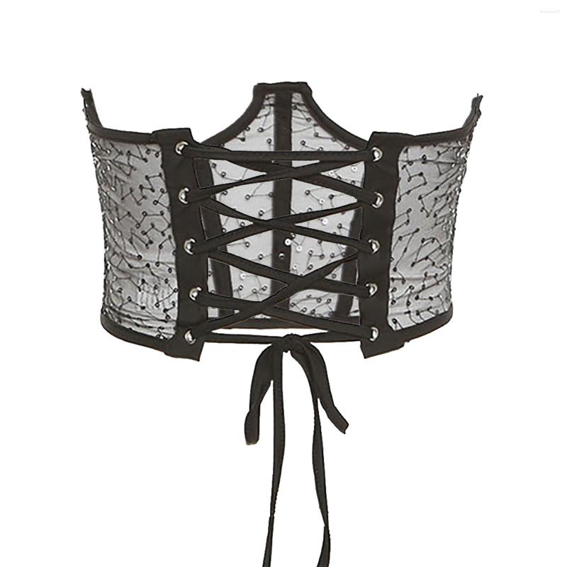 Women' Shapers Women Body Shaper Sexy Sheer Sequins Corset Adjustable Lace-Up Cincher Crop Tops Bustier Wedding Dress Underbust Waist, Black
Women' Shapers Women Body Shaper Sexy Sheer Sequins Corset Adjustable Lace-Up Cincher Crop Tops Bustier Wedding Dress Underbust Waist, Black