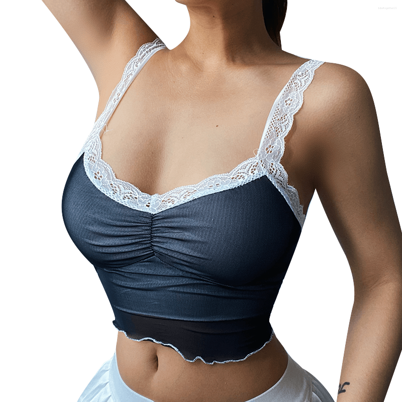 Women' Tanks Summer Women' Lace Strap Camisole Sexy Sleeveless Ruched Front Color Block Crop Tank Tops, Black
Women' Tanks Summer Women' Lace Strap Camisole Sexy Sleeveless Ruched Front Color Block Crop Tank Tops, Black
