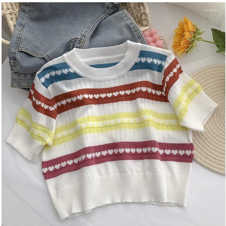 Women's T Shirts Korean Style Loose Love Knitted Thin T-shirt Short Short-sleeved Women's Top, Picture shown
Women's T Shirts Korean Style Loose Love Knitted Thin T-shirt Short Short-sleeved Women's Top, Picture shown