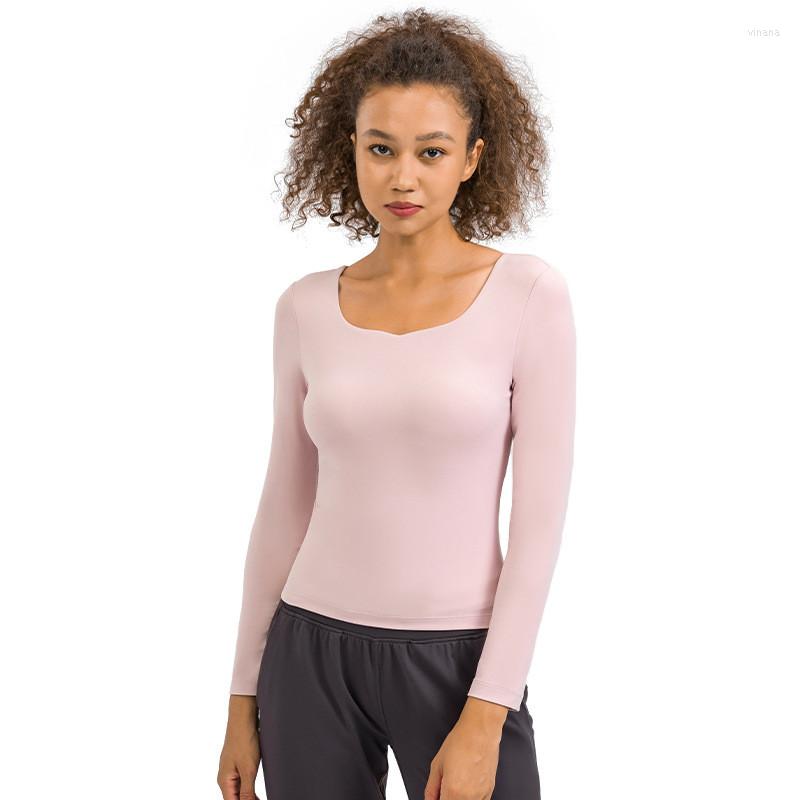 Active Shirts Solid Color Women Long Sleeve Yoga Shirt Tight Crop Top Stretch Sport Fitness Clothes Soft Chest Pad T-shirt Chic Neckline, Tide blue
Active Shirts Solid Color Women Long Sleeve Yoga Shirt Tight Crop Top Stretch Sport Fitness Clothes Soft Chest Pad T-shirt Chic Neckline, Tide blue