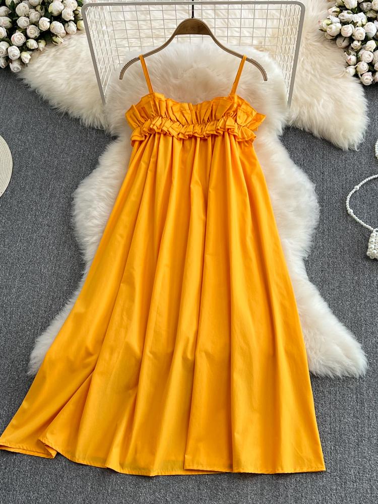 Casual Dresses ZCWXM Summer Clothing For Women Off Shoulder Sexy Suspenders Fold Bohemia Party Night Club Loose Yellow Dress
Casual Dresses ZCWXM Summer Clothing For Women Off Shoulder Sexy Suspenders Fold Bohemia Party Night Club Loose Yellow Dress