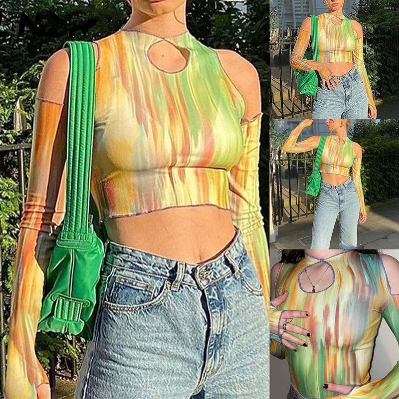 Women' T Shirts Women Cutout Crop Tops Adults Cold-shoulder Color Block Long Sleeve Round Neck T-shirt, Yellow
Women' T Shirts Women Cutout Crop Tops Adults Cold-shoulder Color Block Long Sleeve Round Neck T-shirt, Yellow