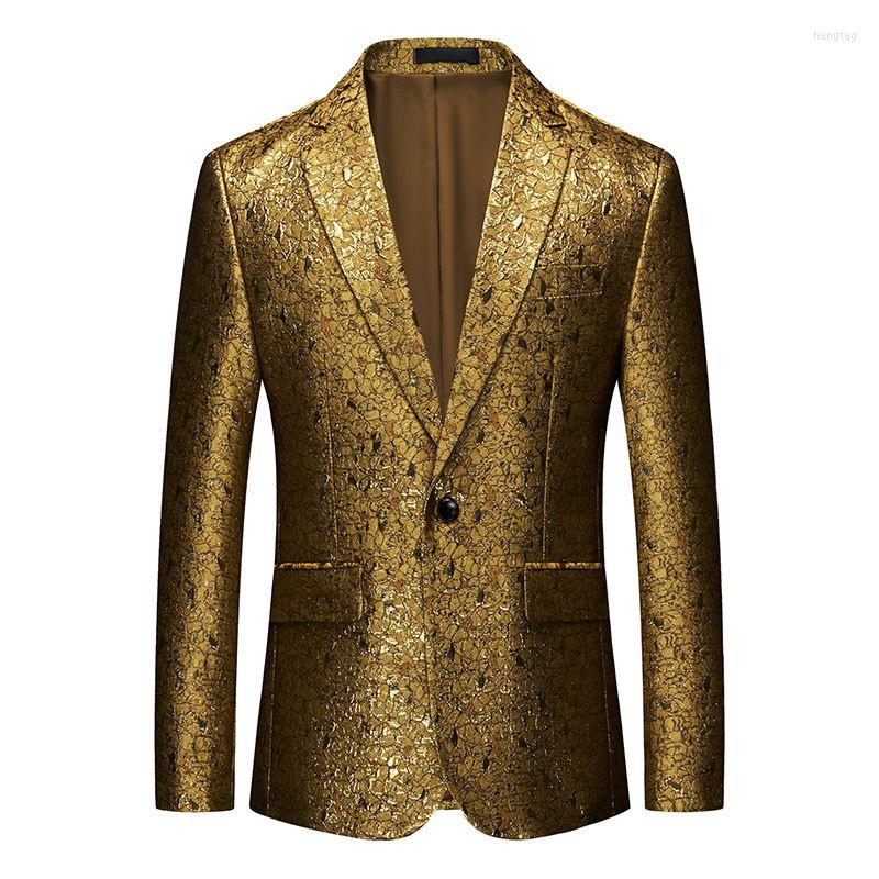 Men's Suits Spring Autumn Men Blazers Gold Color Chic For Stage Wedding Ceremony Host
Men's Suits Spring Autumn Men Blazers Gold Color Chic For Stage Wedding Ceremony Host