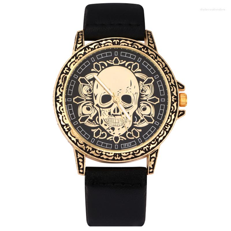 Wristwatches Men Skull Quartz Watch Fashion Watches Carving Engraved Dial Man Black Bronze Gold Skeleton Clock Relogio Masculino Male Reloj, 01
Wristwatches Men Skull Quartz Watch Fashion Watches Carving Engraved Dial Man Black Bronze Gold Skeleton Clock Relogio Masculino Male Reloj, 01