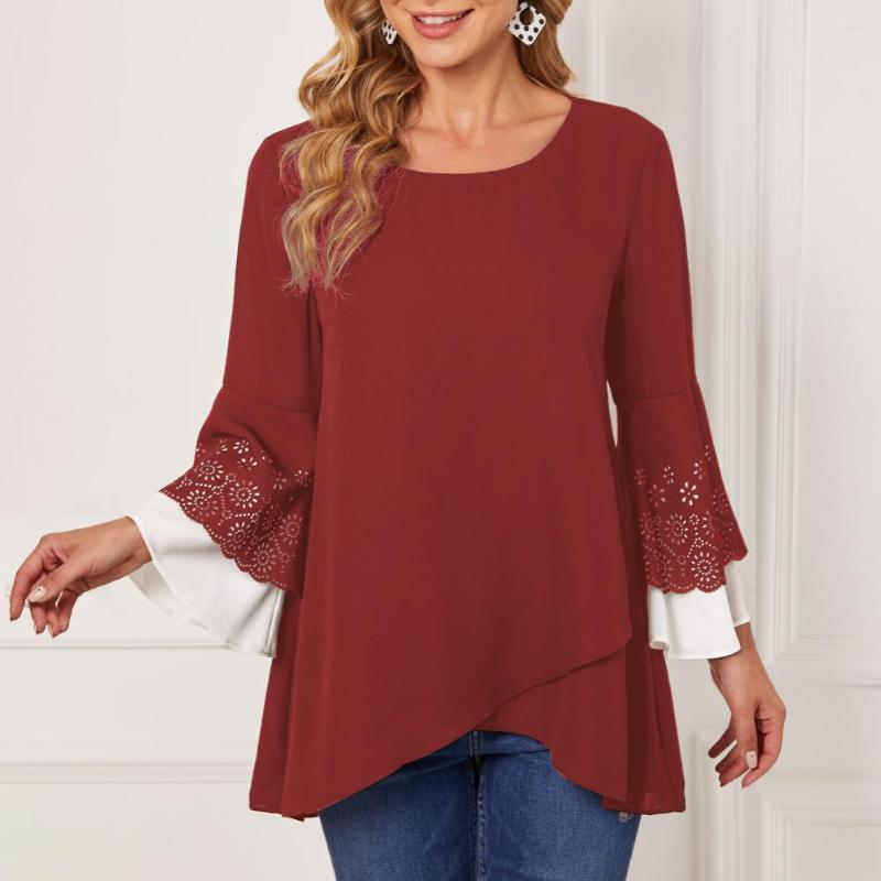 Women's Blouses Women Sweatshirt Hollow Out Round Neck Pullover Top Irregular Design Elastic Three-quarter Sleeve Lady, Blue
Women's Blouses Women Sweatshirt Hollow Out Round Neck Pullover Top Irregular Design Elastic Three-quarter Sleeve Lady, Blue