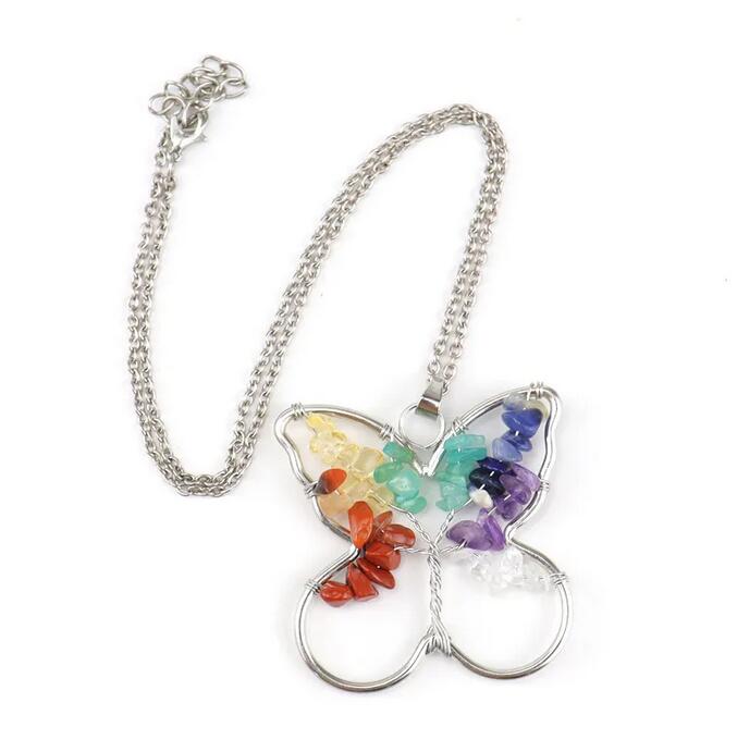 Butterfly Pendant Necklaces Women Handmade Natural Stone Life of Tree Crystal Quartz Amethyst Agate Chakra Reiki Healing Gemstone Silver Link Chains Charm Jewlery
Butterfly Pendant Necklaces Women Handmade Natural Stone Life of Tree Crystal Quartz Amethyst Agate Chakra Reiki Healing Gemstone Silver Link Chains Charm Jewlery